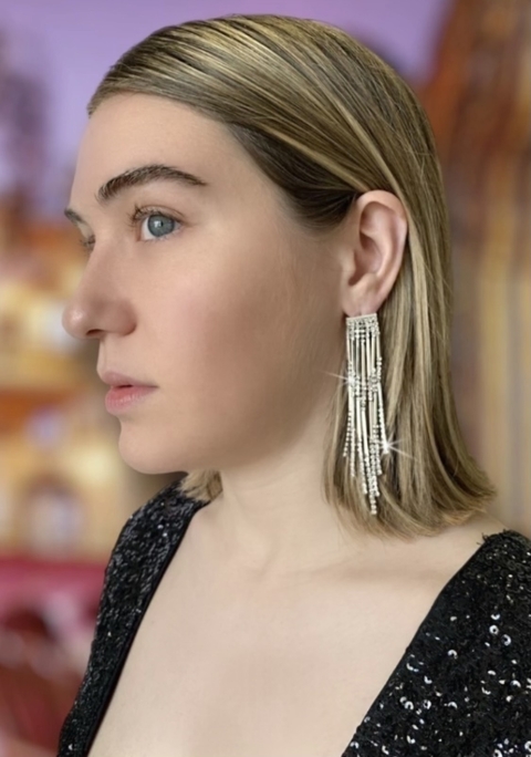Aros largos de strass ROMA