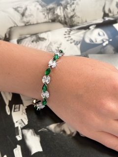 Pulsera verde de zirconia ANASTASIA - comprar online