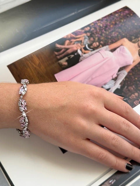 Pulsera rosa de zirconia EMILY - comprar online