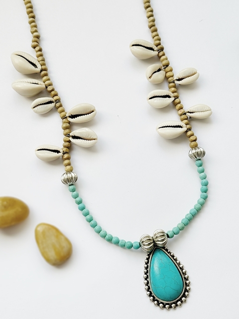 Collar turquesa de caracoles IBIZA