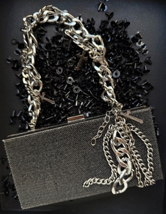 Imagen de Clutch de strass y cadenas STONES