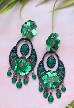 Aros de flores verdes BLOSSOM - Gabriella Capucci