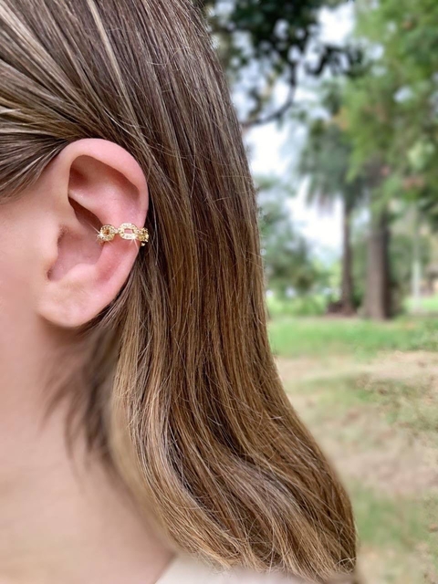 Earcuff dorado de strass KIMBERLY - comprar online