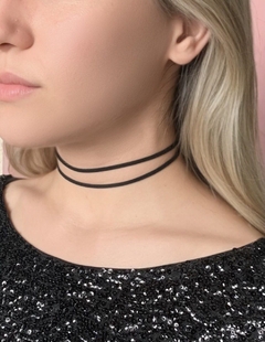 Choker de gamuza negro MONIQUE - comprar online