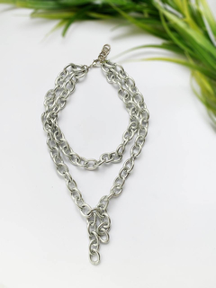 Collar cadena plateada BOWIE - tienda online