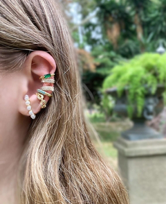 Earcuff dorado de strass LUCY - tienda online