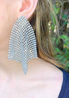 Aros plateados de strass FEDERICA