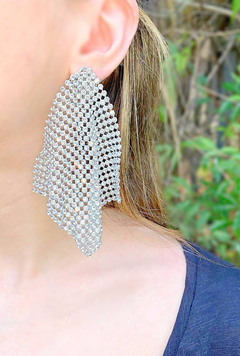 Imagen de Aros plateados de strass FEDERICA