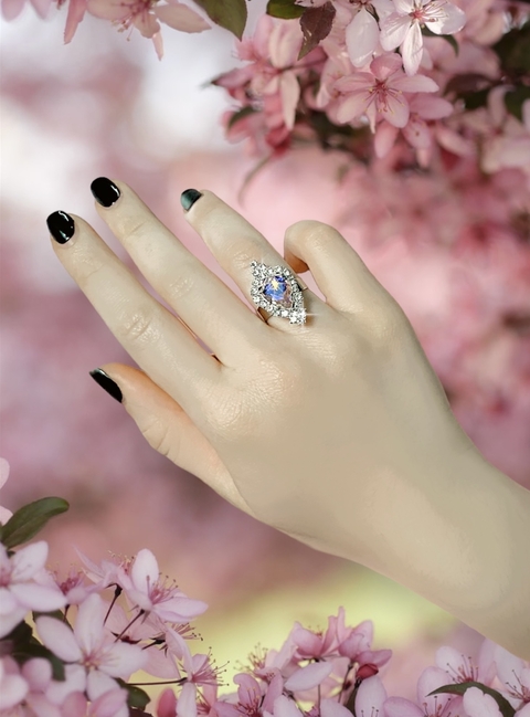 Anillo de piedra rosa MARILYN