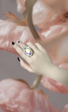 Anillo de piedra tornasol LOU - Gabriella Capucci