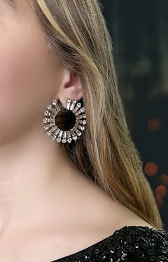 Aros plateados de strass HELEN