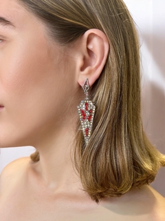 Aros de cristal colorado y strass ELENA
