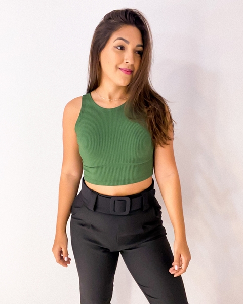 Cropped Bia (verde musgo)