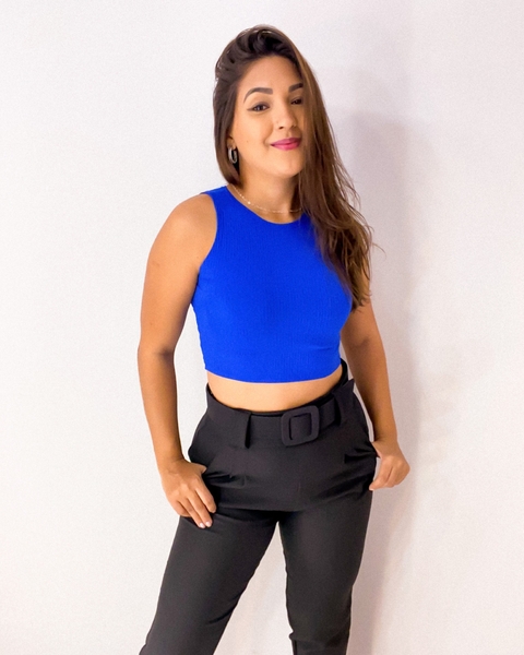 Cropped Bia (azul bic)