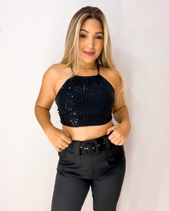 Cropped paetê (preto)