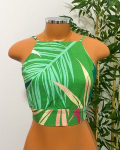 Cropped Lili estampado (verde bandeira)