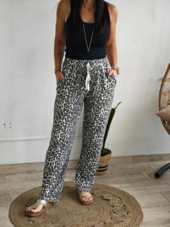 Pantalón algodón rustico peinado print