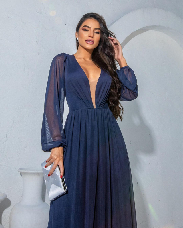 Vestido longo em Tule - comprar online