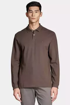 POLO PIQUET MANGA LONGA VERDE MILITAR