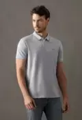 Polo Mc Regular Basica com Friso Azul Claro