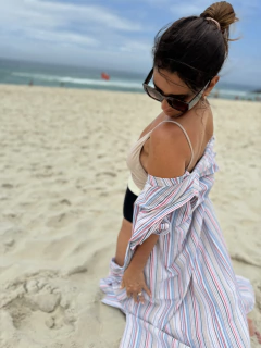 VESTIDO CAMISERO LARGO, MIL RAYAS COLORES