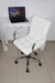 Silla Ecocuero Cromada Office Design Blanca