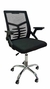 Silla Peluqueria Mesh Respaldo Medio base Cromada con Apoyabrazos Rebatible - comprar online