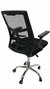 Silla Peluqueria Mesh Respaldo Medio base Cromada con Apoyabrazos Rebatible - tienda online