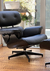 Sillón Miller ecocuero negro madera negra - comprar online