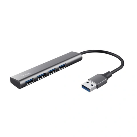 Hub Trust Halyx USB 3.2 Gen 1 de 4 puertos gris