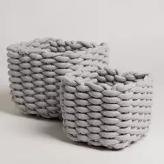 CESTA DE ALGODON TESSTANA GRIS GRANDE en internet