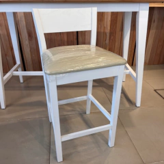 Banqueta alta madera Paraiso Blanca - comprar online