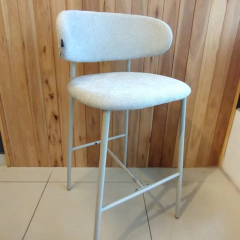 BANQUETA ALTA ZARO GRIS CHENILLE - BZR Tiribelli