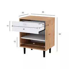 Mesita de Luz Valencia 1 cajon combinada paraiso - comprar online