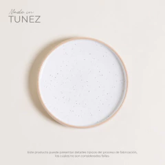 Plato Postre Tozeur Nego Blanco 20cm