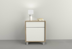 Mesa de luz con cajon y estantes Minima