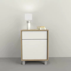 Mesa de luz con cajon y estantes Minima - comprar online