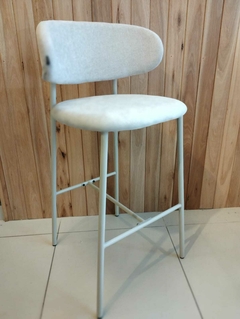 BANQUETA ALTA ZARO GRIS CHENILLE en internet