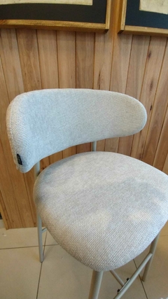 BANQUETA ALTA ZARO GRIS CHENILLE - tienda online