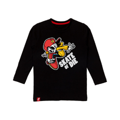 Remera Skate Or Die Manga Larga Niños