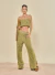 CALÇA LINHO VERDE RAFFIA