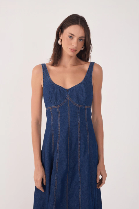 VESTIDOS JEANS BOJO RECORTE na internet