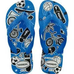 Sandálias Havaianas Kids Athletic Branco/Azul 25/26