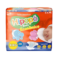Fralda Hipopó Baby Pacote Econômico Xxg C/38un.