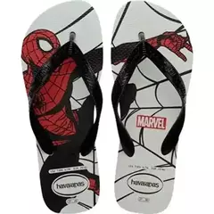 Sandálias Havaianas Top Marvel Logomania Branco/Preto 37/38