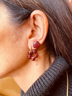 Aros FLOR Bordó - comprar online