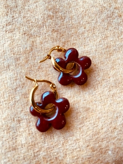 Aros FLOR Bordó