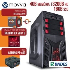 COMPUTADOR GAMER AMD RYZEN 3 2200G 3.5GHZ MEMORIA 4GB HD 320GB SSD 16GB HDMI