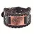 Pulseira trançada de couro viking vintage para homens, pulseira de cabeça lobo - AFRODITE G.