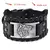 Imagem do Pulseira trançada de couro viking vintage para homens, pulseira de cabeça lobo